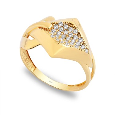 14 Ayar Sarı Altın  Taşlı Yüzük